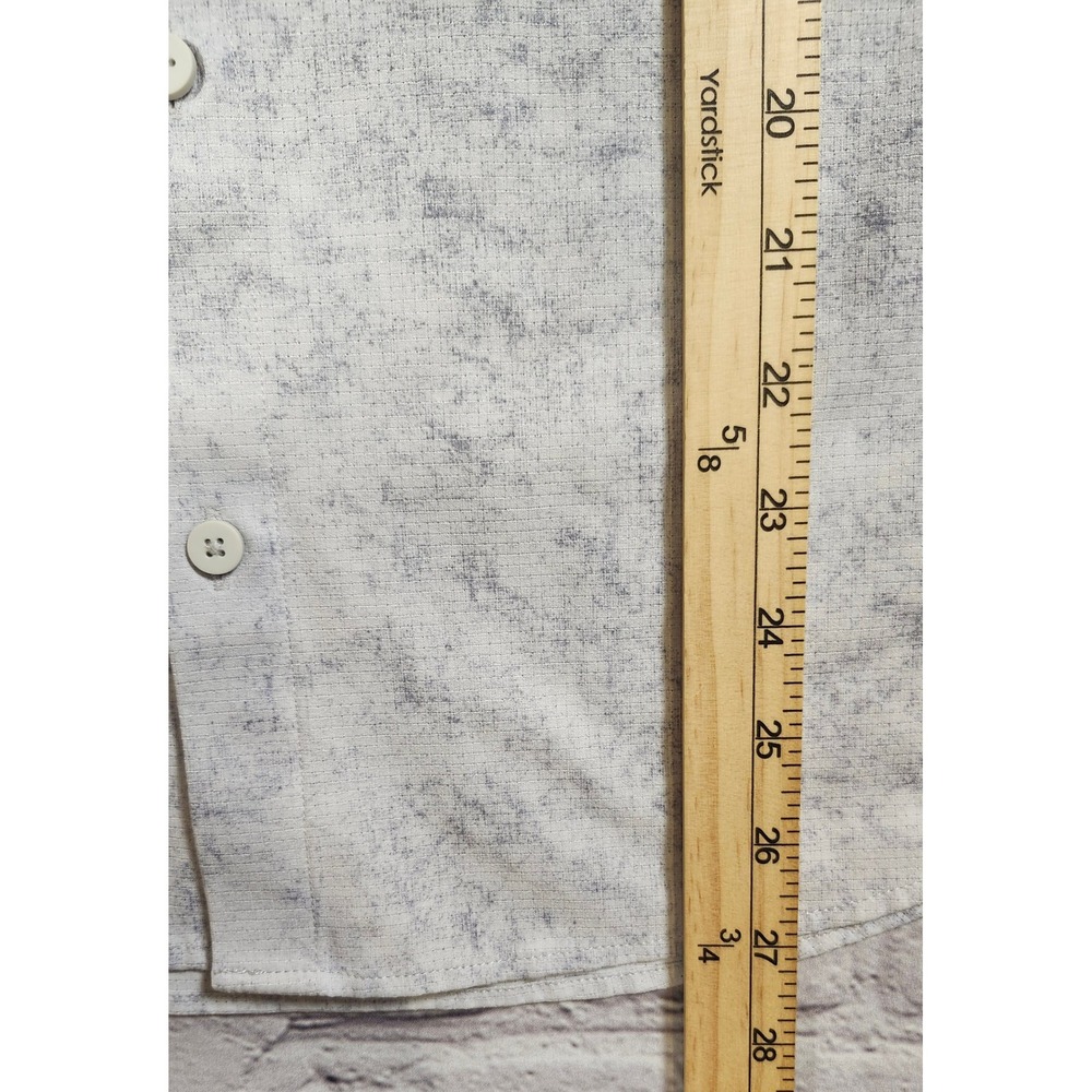 Lululemon Commission Short Sleeve Shirt Mens Medium Grey Ripstop Button Down - Picture 10 of 12